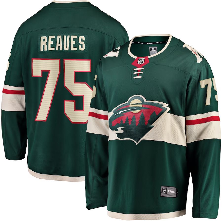 Men Minnesota Wild #75 Ryan Reaves Fanatics Branded Green Home Breakaway Player NHL Jersey